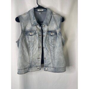 Tribal Jeans Light Wash Denim Vest Sleeveless Medium Cotton Blend